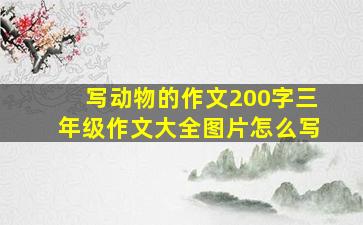 写动物的作文200字三年级作文大全图片怎么写