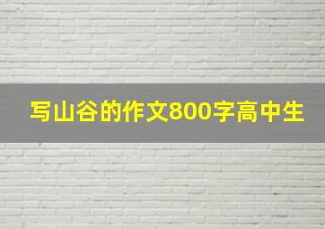 写山谷的作文800字高中生