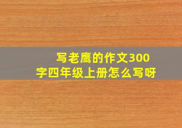 写老鹰的作文300字四年级上册怎么写呀