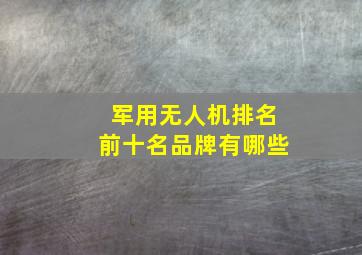 军用无人机排名前十名品牌有哪些