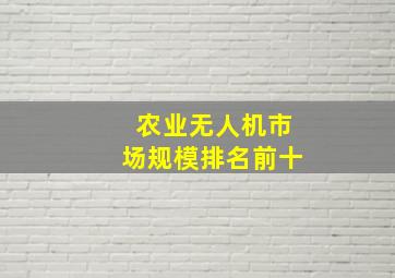 农业无人机市场规模排名前十