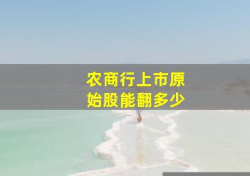 农商行上市原始股能翻多少