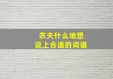 农夫什么地想说上合适的词语