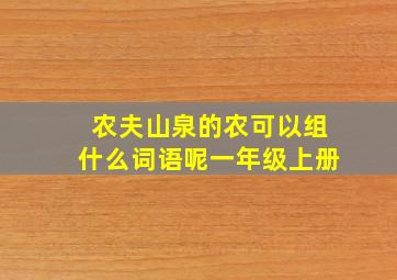 农夫山泉的农可以组什么词语呢一年级上册