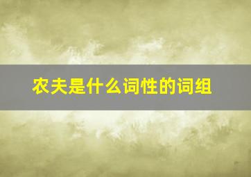 农夫是什么词性的词组