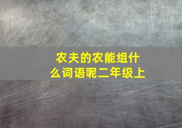 农夫的农能组什么词语呢二年级上