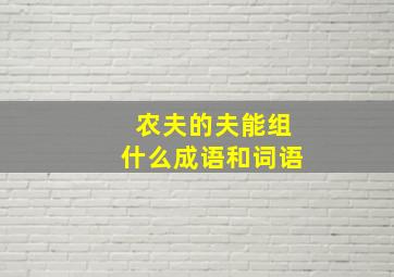 农夫的夫能组什么成语和词语