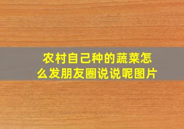 农村自己种的蔬菜怎么发朋友圈说说呢图片