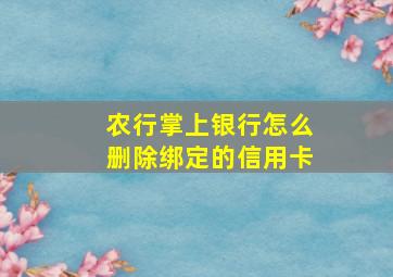 农行掌上银行怎么删除绑定的信用卡