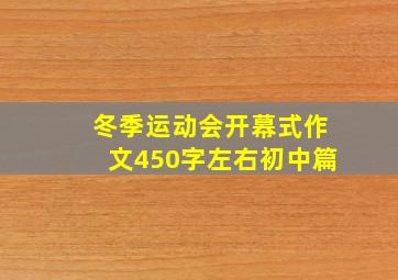 冬季运动会开幕式作文450字左右初中篇