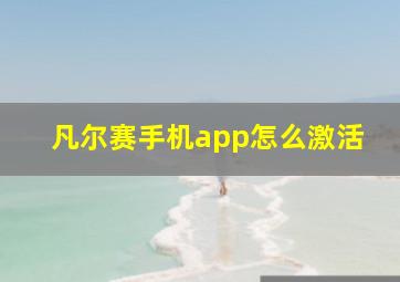 凡尔赛手机app怎么激活