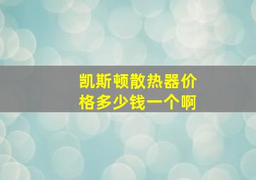 凯斯顿散热器价格多少钱一个啊