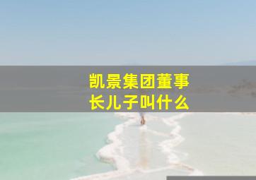 凯景集团董事长儿子叫什么