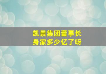 凯景集团董事长身家多少亿了呀