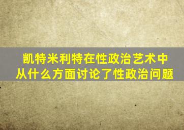 凯特米利特在性政治艺术中从什么方面讨论了性政治问题