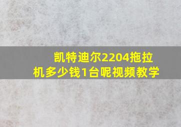 凯特迪尔2204拖拉机多少钱1台呢视频教学