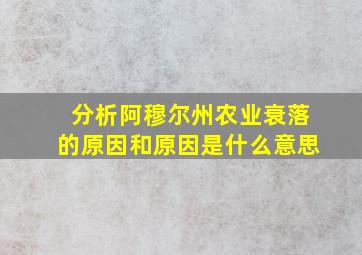 分析阿穆尔州农业衰落的原因和原因是什么意思