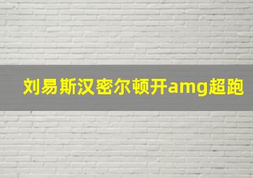 刘易斯汉密尔顿开amg超跑