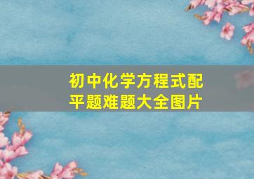 初中化学方程式配平题难题大全图片