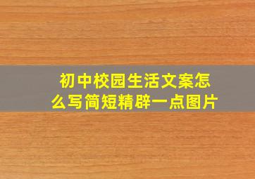 初中校园生活文案怎么写简短精辟一点图片