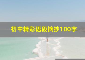 初中精彩语段摘抄100字