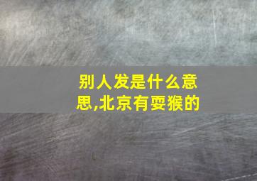 别人发是什么意思,北京有耍猴的