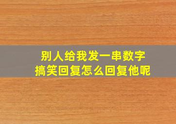 别人给我发一串数字搞笑回复怎么回复他呢