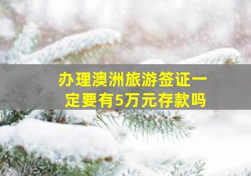 办理澳洲旅游签证一定要有5万元存款吗