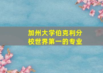 加州大学伯克利分校世界第一的专业