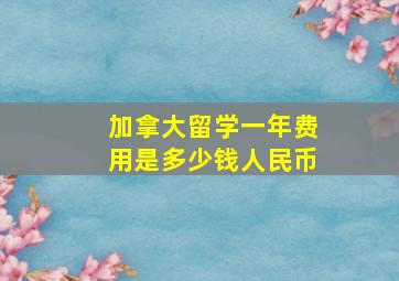 加拿大留学一年费用是多少钱人民币