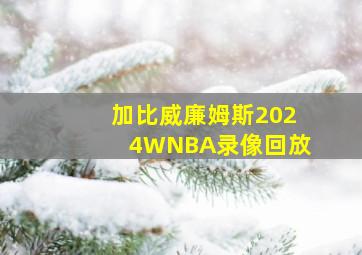 加比威廉姆斯2024WNBA录像回放