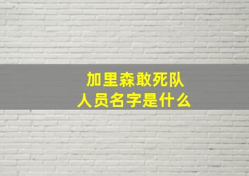 加里森敢死队人员名字是什么