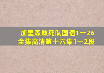 加里森敢死队国语1一26全集高清第十六集1一2段