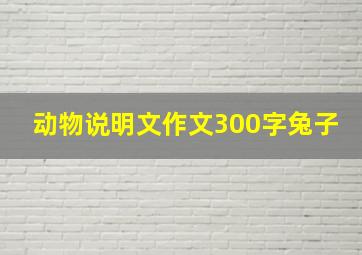 动物说明文作文300字兔子