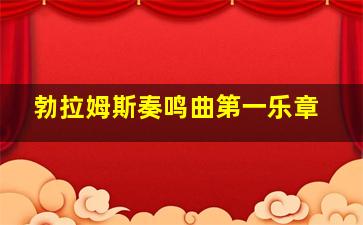 勃拉姆斯奏鸣曲第一乐章