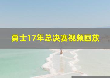 勇士17年总决赛视频回放