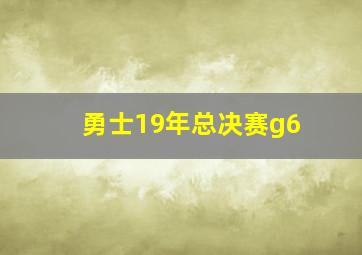 勇士19年总决赛g6