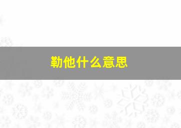 勒他什么意思