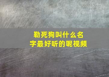 勒死狗叫什么名字最好听的呢视频