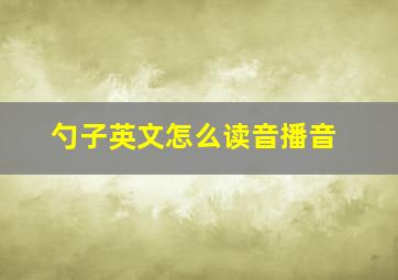 勺子英文怎么读音播音