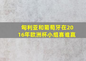 匈利亚和葡萄牙在2016年欧洲杯小组赛谁赢