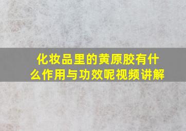 化妆品里的黄原胶有什么作用与功效呢视频讲解