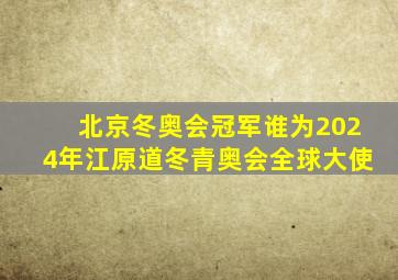 北京冬奥会冠军谁为2024年江原道冬青奥会全球大使