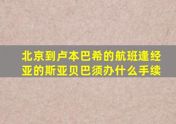 北京到卢本巴希的航班逢经亚的斯亚贝巴须办什么手续