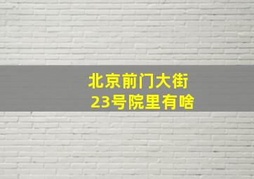 北京前门大街23号院里有啥