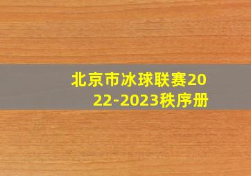 北京市冰球联赛2022-2023秩序册