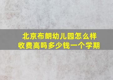 北京布朗幼儿园怎么样收费高吗多少钱一个学期