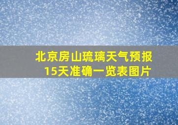 北京房山琉璃天气预报15天准确一览表图片