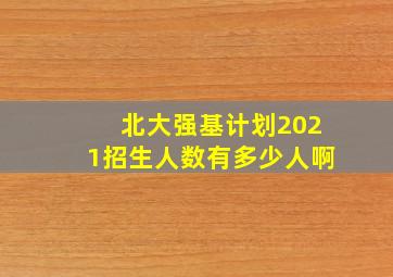 北大强基计划2021招生人数有多少人啊