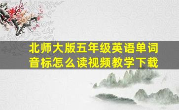 北师大版五年级英语单词音标怎么读视频教学下载